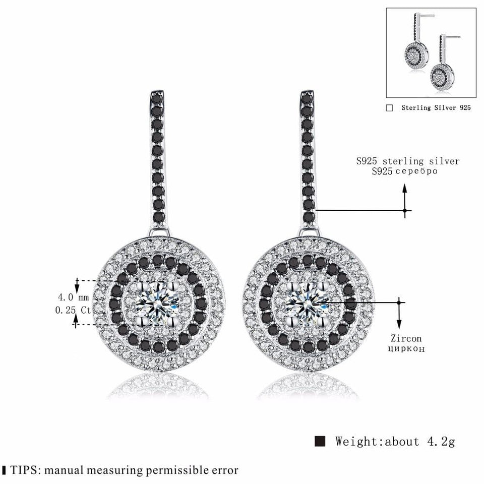 Round Zirconia Drop Earrings